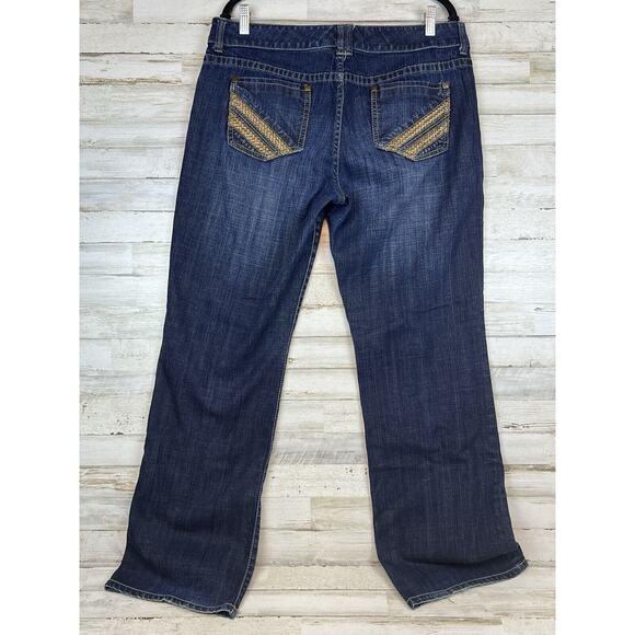 Chico’s Platinum Braided Dayton MR Denim Jeans Size 3 / XL / 16 Dark Wash - Picture 4 of 12